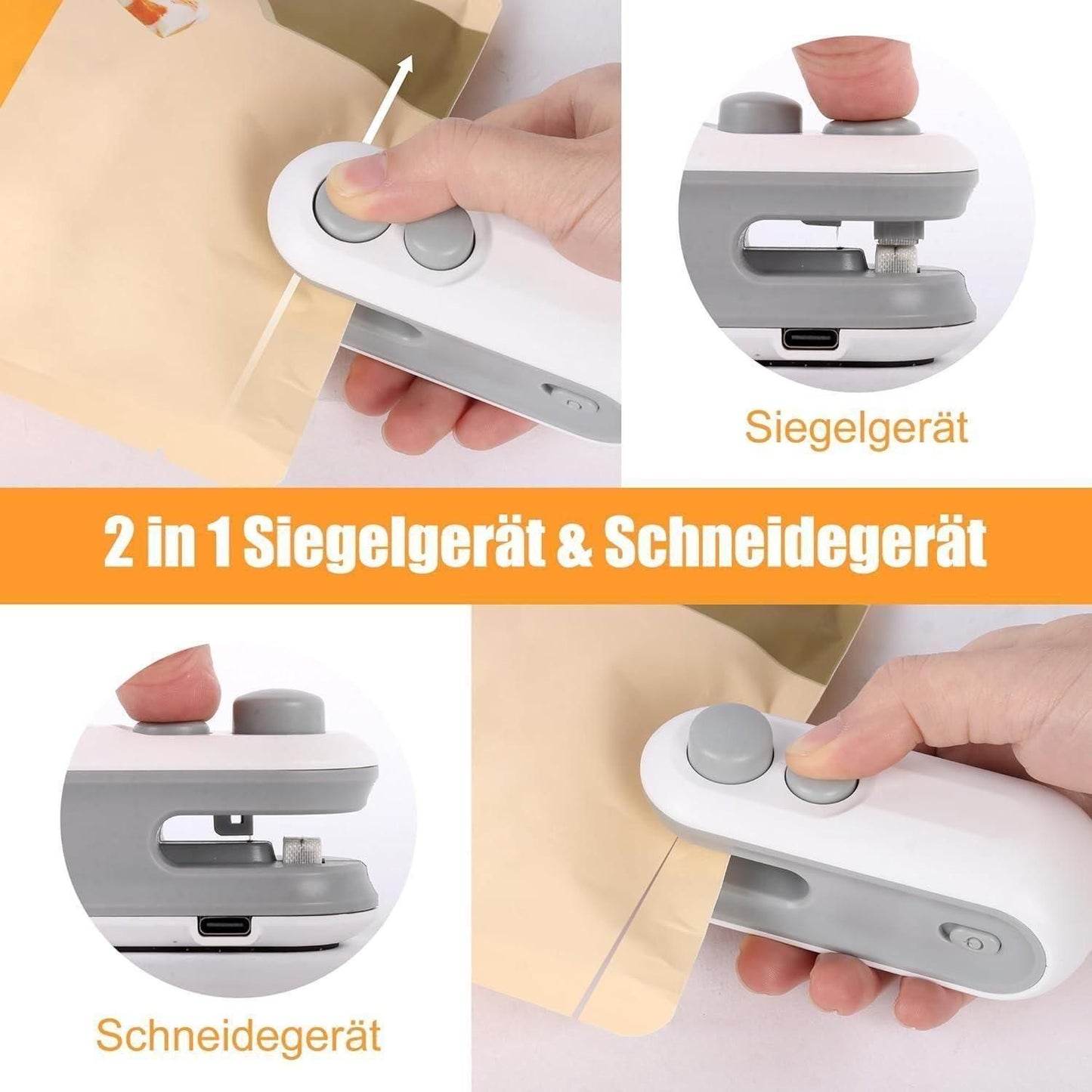 2-in-1 Portable Mini Bag Sealer & Cutter – USB Rechargeable Heat Sealing Machine
