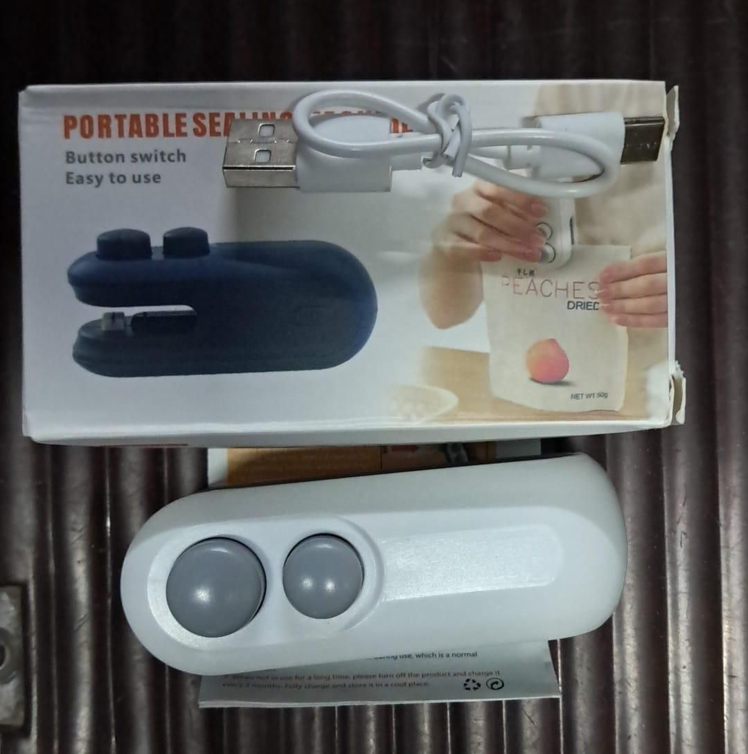 2-in-1 Portable Mini Bag Sealer & Cutter – USB Rechargeable Heat Sealing Machine