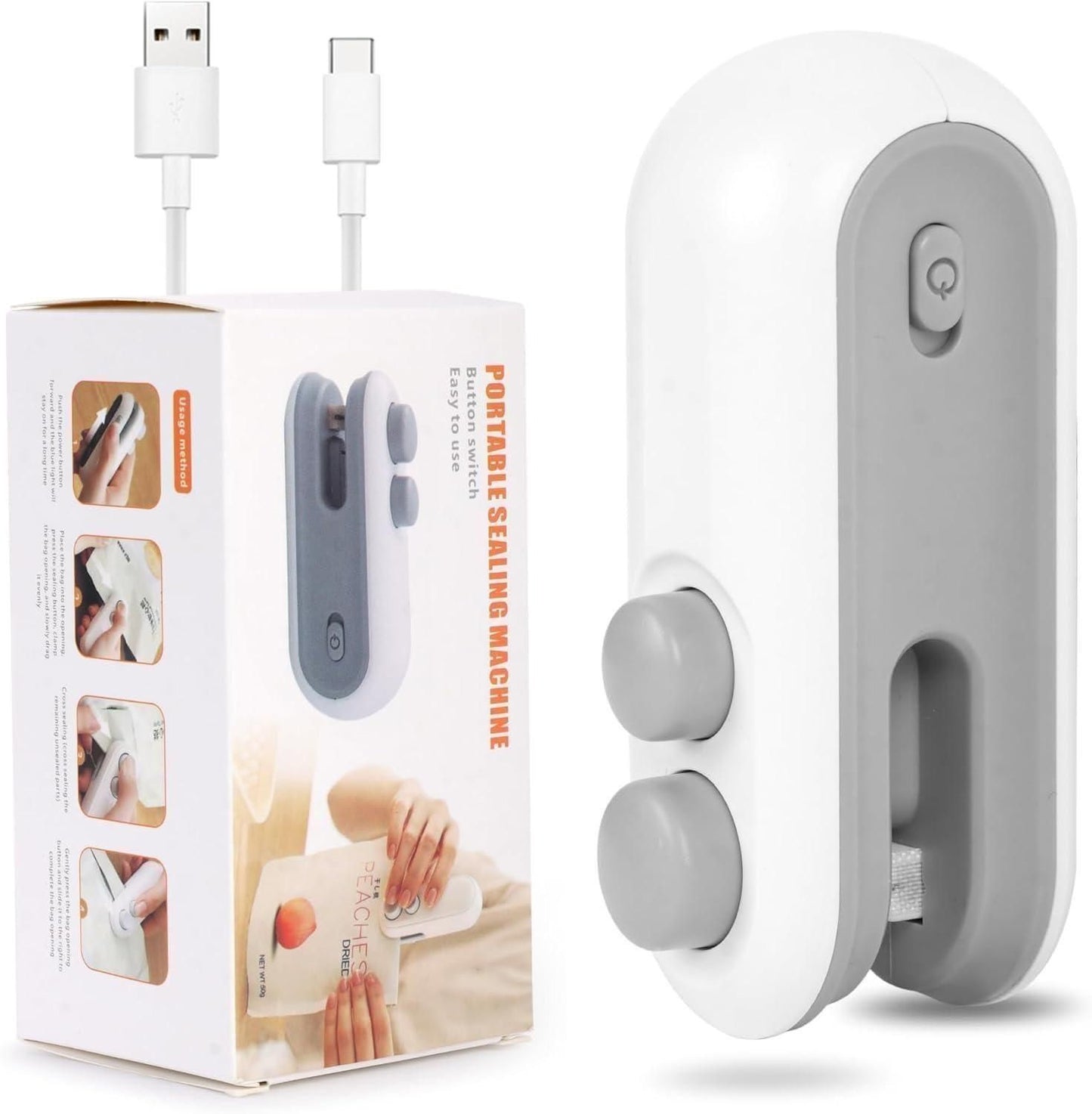 2-in-1 Portable Mini Bag Sealer & Cutter – USB Rechargeable Heat Sealing Machine