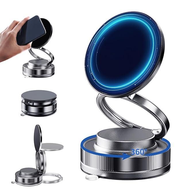 Vacuum Magnetic Phone Stand – Foldable & Portable
