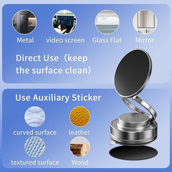 Vacuum Magnetic Phone Stand – Foldable & Portable