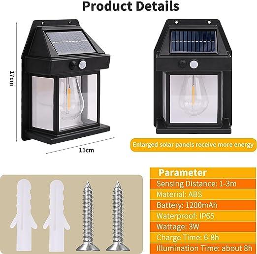 Solar Outdoor Wall Light – Waterproof, Motion Sensor, Auto Chargeable light, Energy-Saving LED Security Lamp