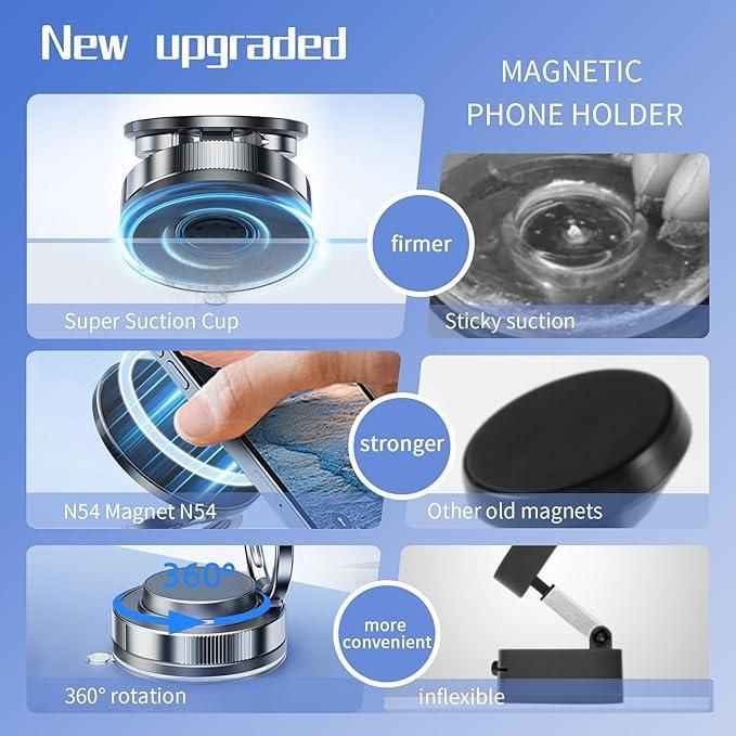 Vacuum Magnetic Phone Stand – Foldable & Portable