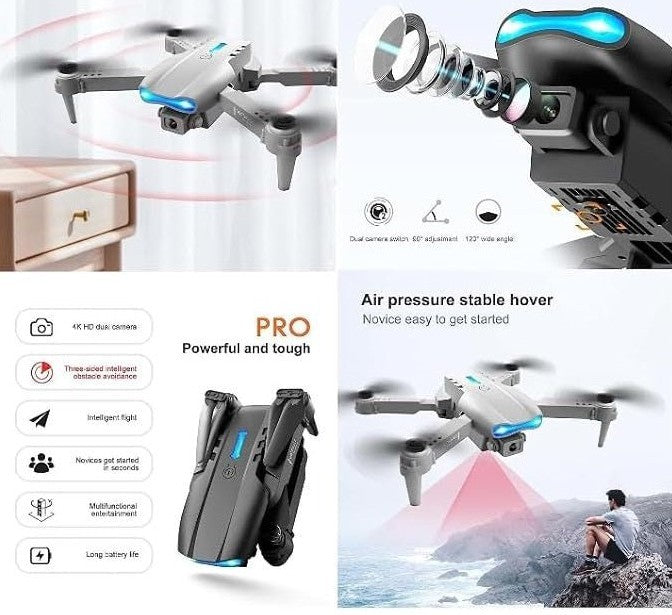 E99 Foldable RC Drone with 720p HD Camera & Smart Flight Modes